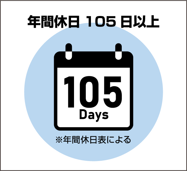 年間休日　105日以上